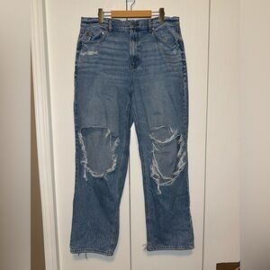 AE Strigid Ripped Highest Waist Baggy Straight Jean